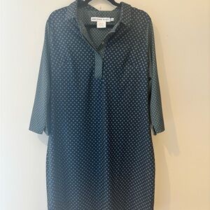 Gretchen Scott Designs Men's Blue and Yellow Geometric Shirt